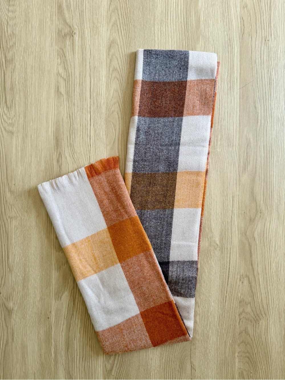 Women’s Plaid Knit Pants in Orange and Cream